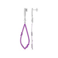 Pave Tear Drop Dangling Earrings