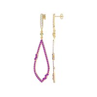 Pave Tear Drop Dangling Earrings