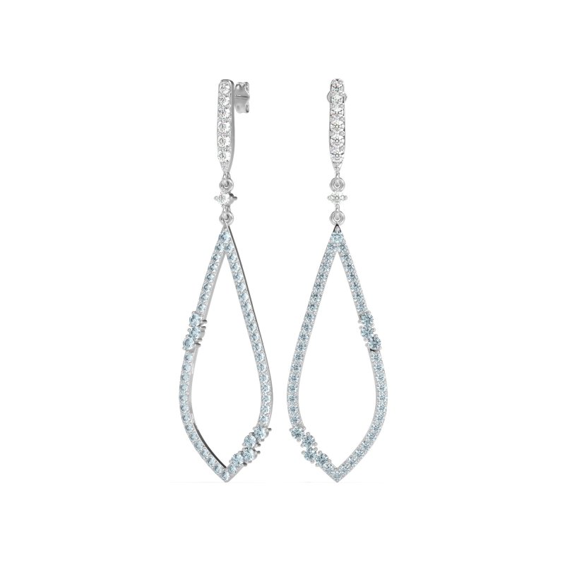Pave Tear Drop Dangling Earrings