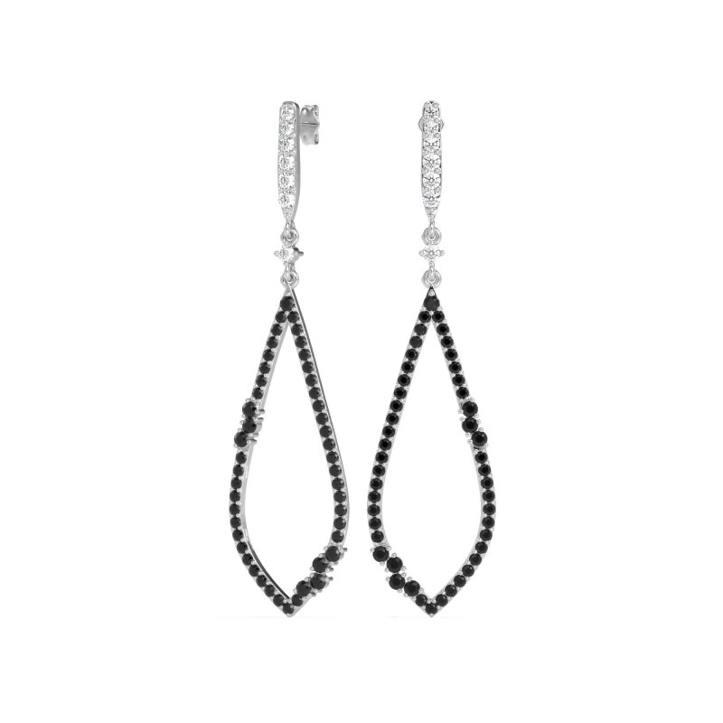 Pave Tear Drop Dangling Earrings