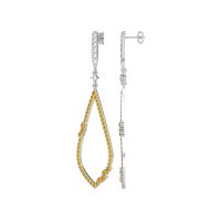 Pave Tear Drop Dangling Earrings
