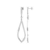 Pave Tear Drop Dangling Earrings