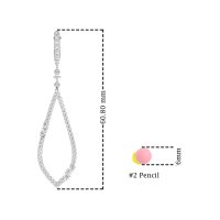 Pave Tear Drop Dangling Earrings