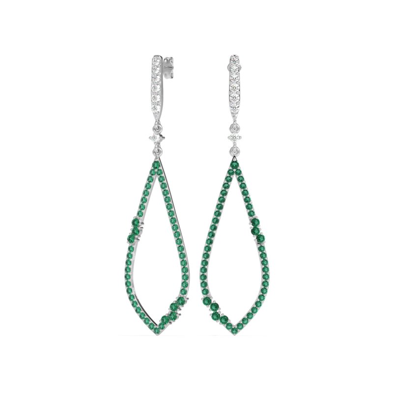 Pave Tear Drop Dangling Earrings