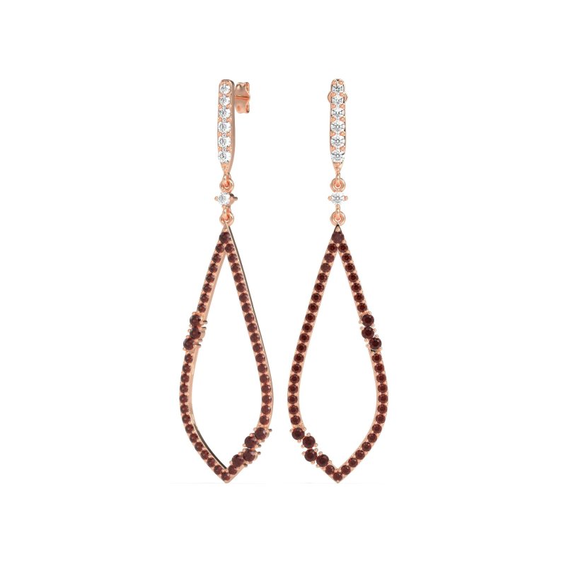 Pave Tear Drop Dangling Earrings