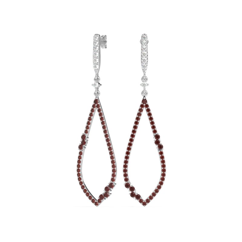 Pave Tear Drop Dangling Earrings