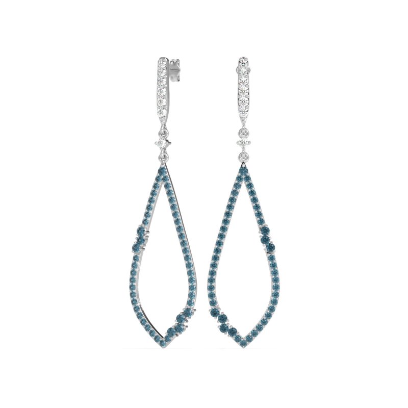 Pave Tear Drop Dangling Earrings