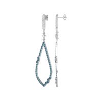 Pave Tear Drop Dangling Earrings