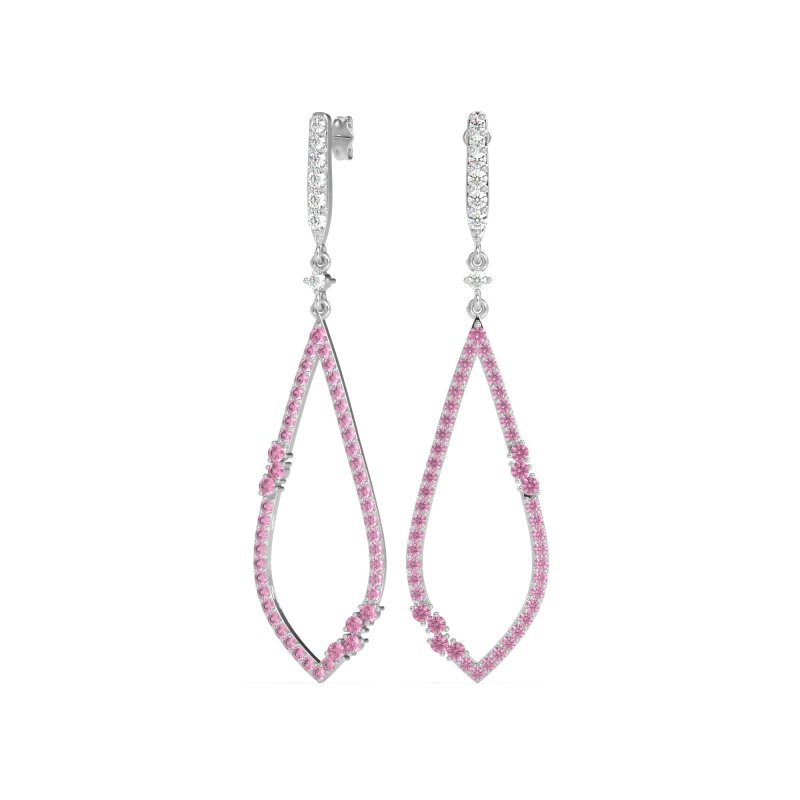 Pave Tear Drop Dangling Earrings