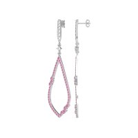 Pave Tear Drop Dangling Earrings