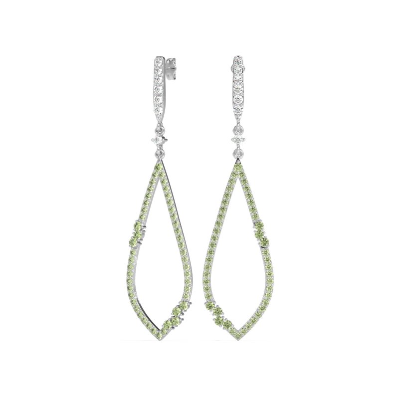 Pave Tear Drop Dangling Earrings