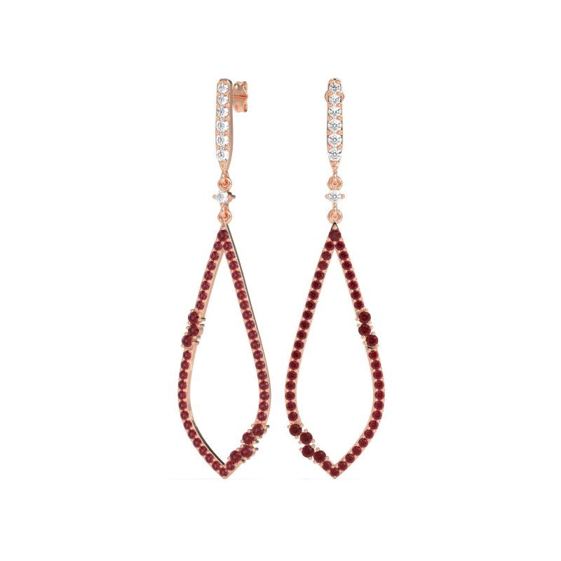 Pave Tear Drop Dangling Earrings