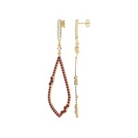 Pave Tear Drop Dangling Earrings