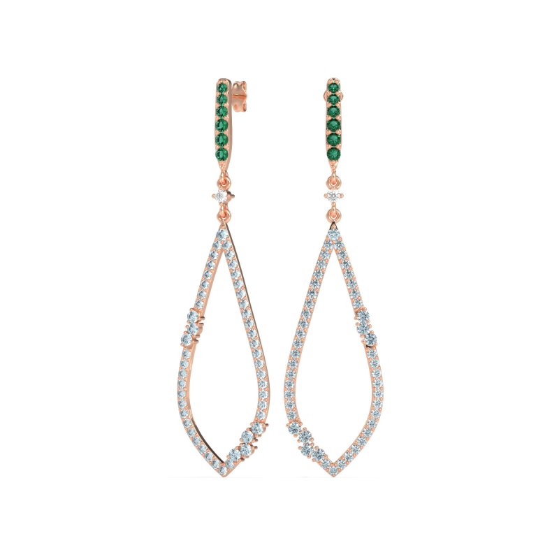 Pave Tear Drop Dangling Earrings