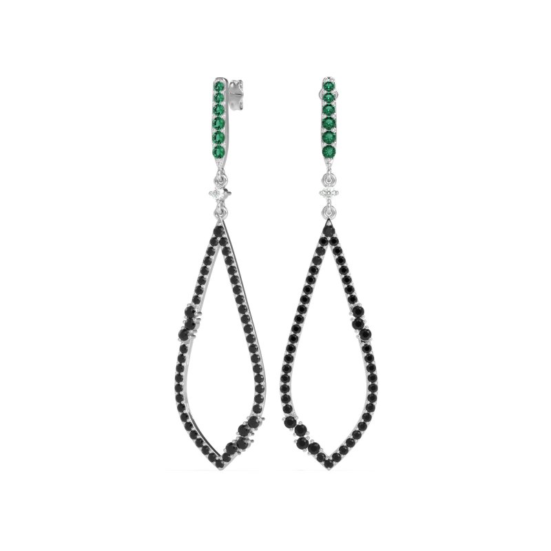 Pave Tear Drop Dangling Earrings