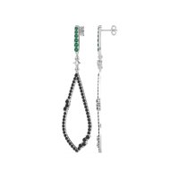 Pave Tear Drop Dangling Earrings