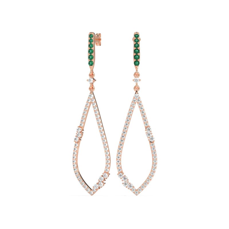 Pave Tear Drop Dangling Earrings