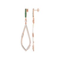 Pave Tear Drop Dangling Earrings