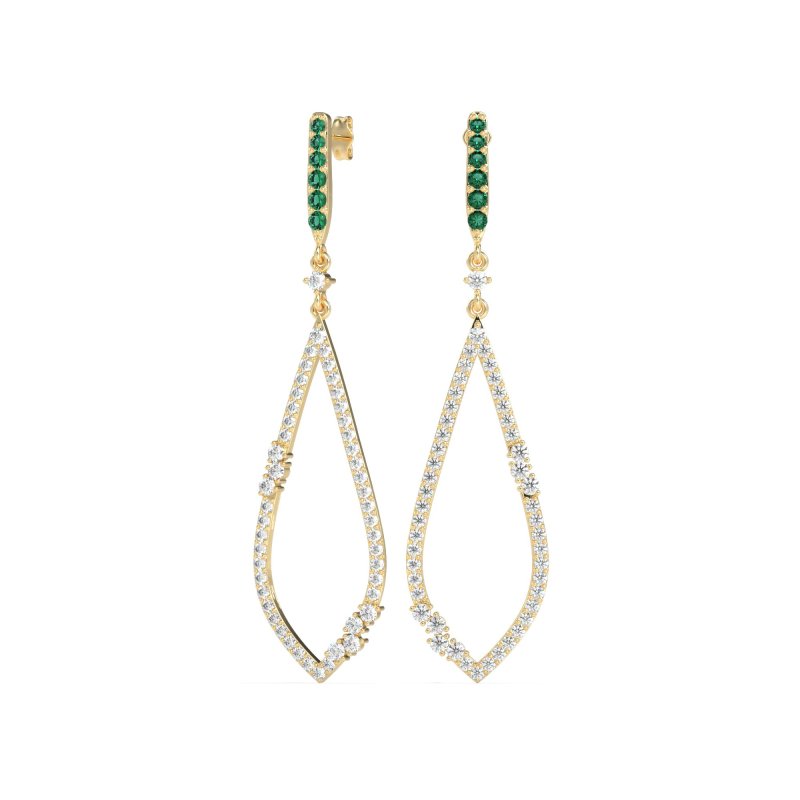 Pave Tear Drop Dangling Earrings