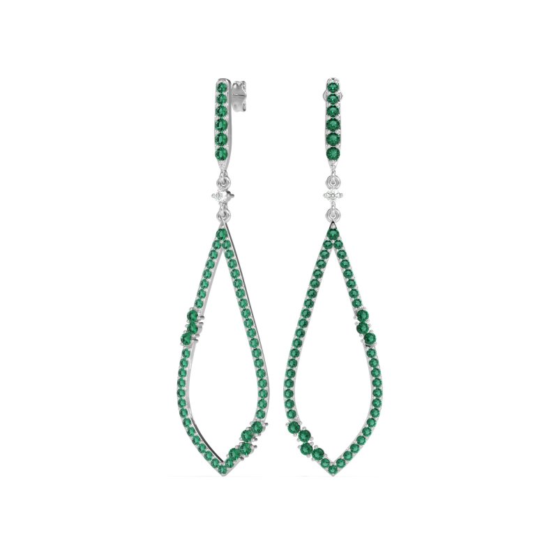 Pave Tear Drop Dangling Earrings