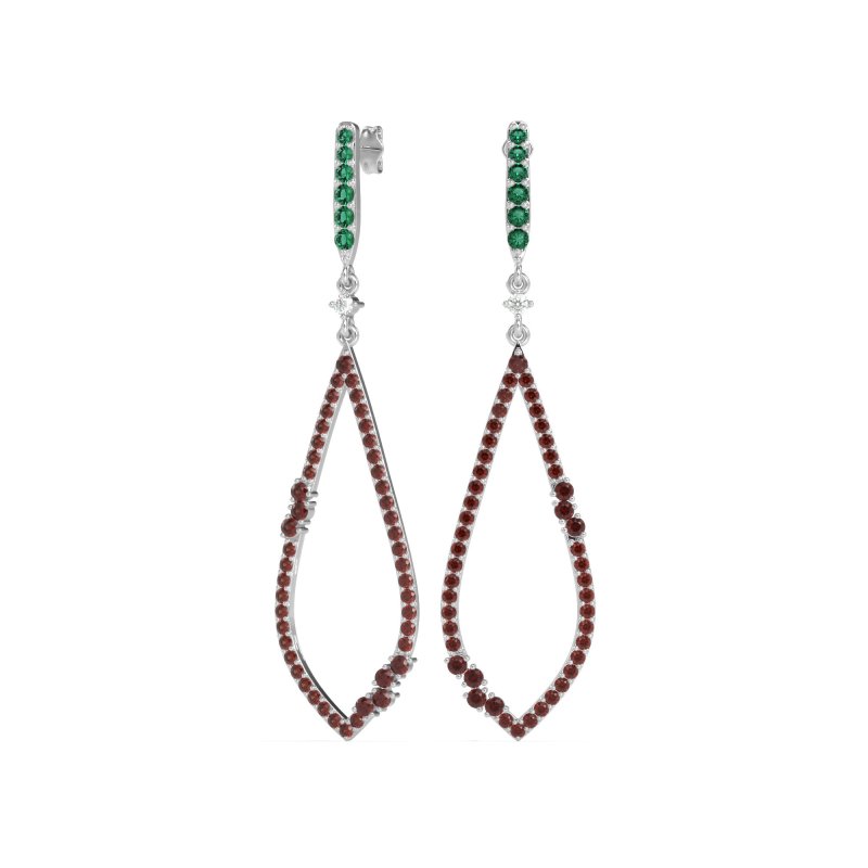 Pave Tear Drop Dangling Earrings