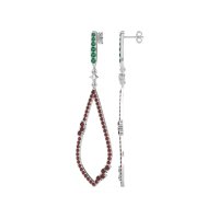 Pave Tear Drop Dangling Earrings