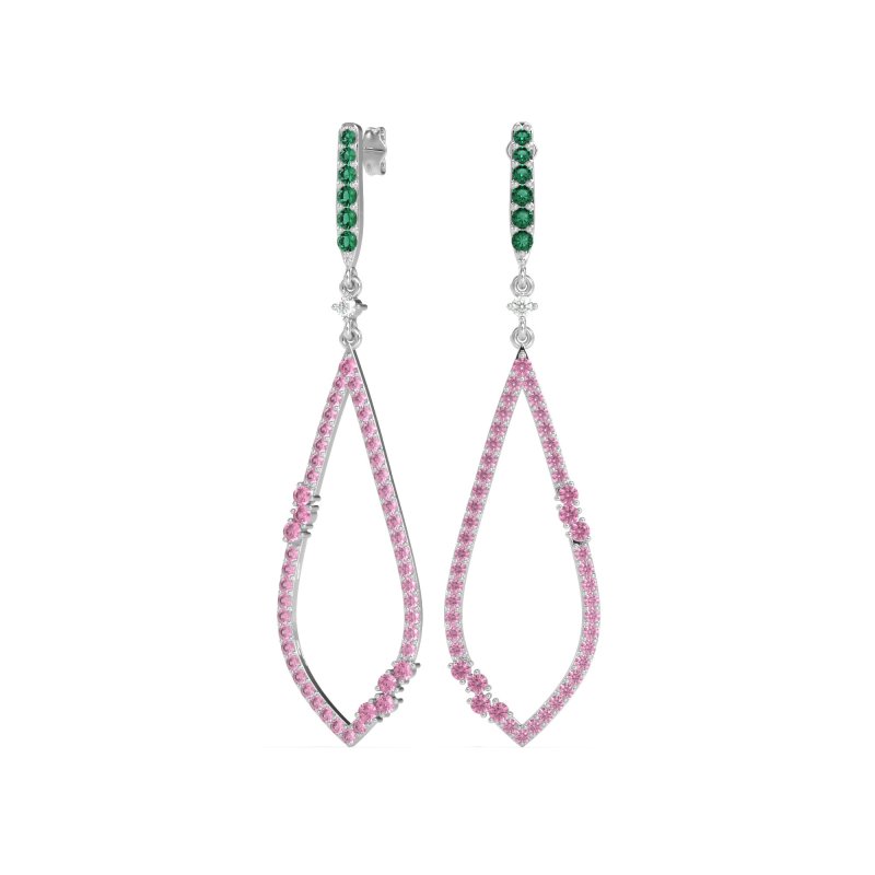 Pave Tear Drop Dangling Earrings