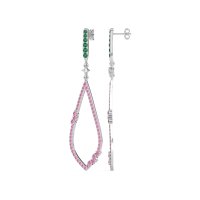 Pave Tear Drop Dangling Earrings