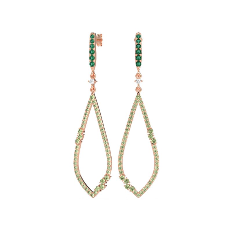 Pave Tear Drop Dangling Earrings