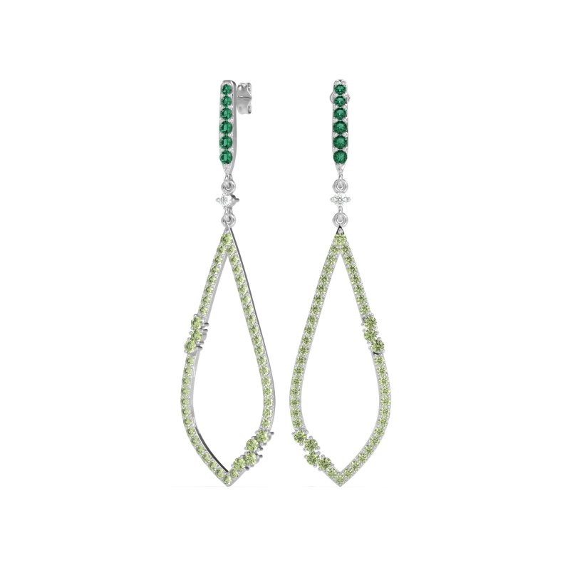 Pave Tear Drop Dangling Earrings