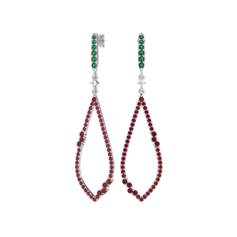 Pave Tear Drop Dangling Earrings