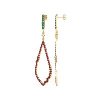 Pave Tear Drop Dangling Earrings