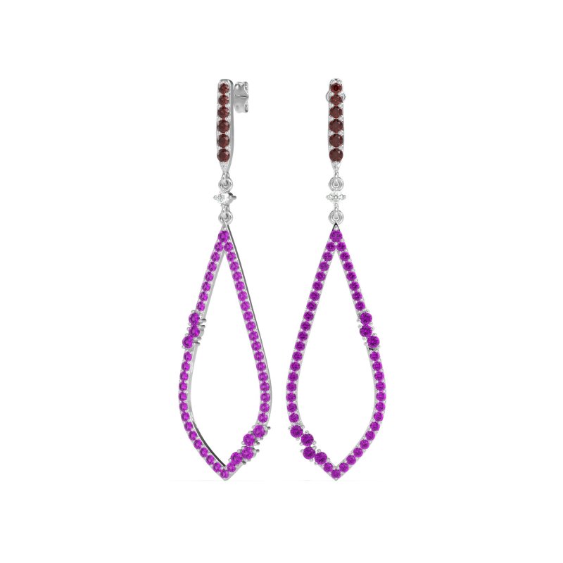 Pave Tear Drop Dangling Earrings