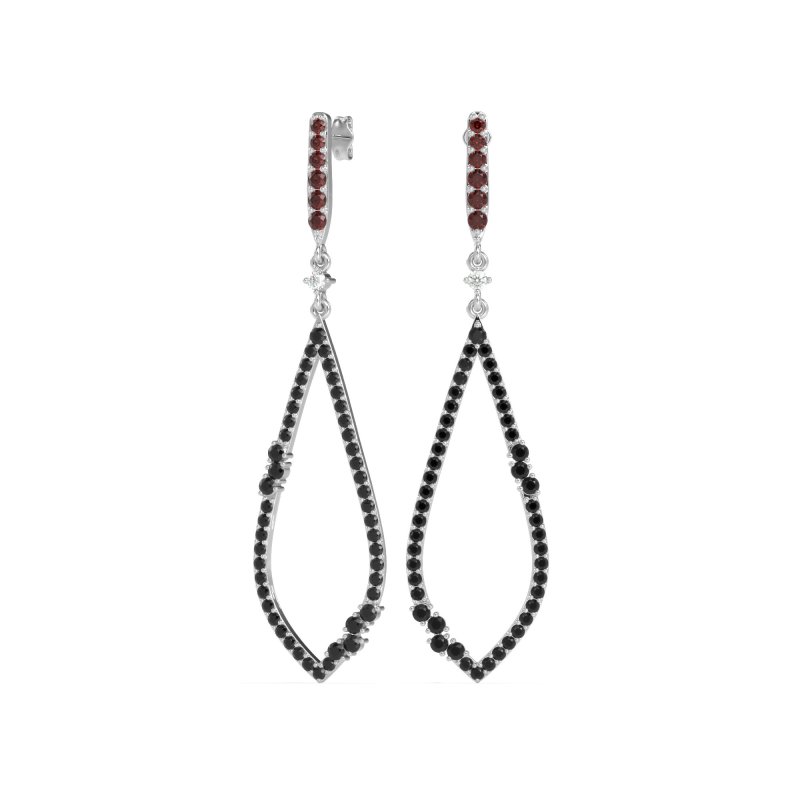Pave Tear Drop Dangling Earrings
