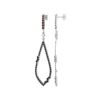 Pave Tear Drop Dangling Earrings