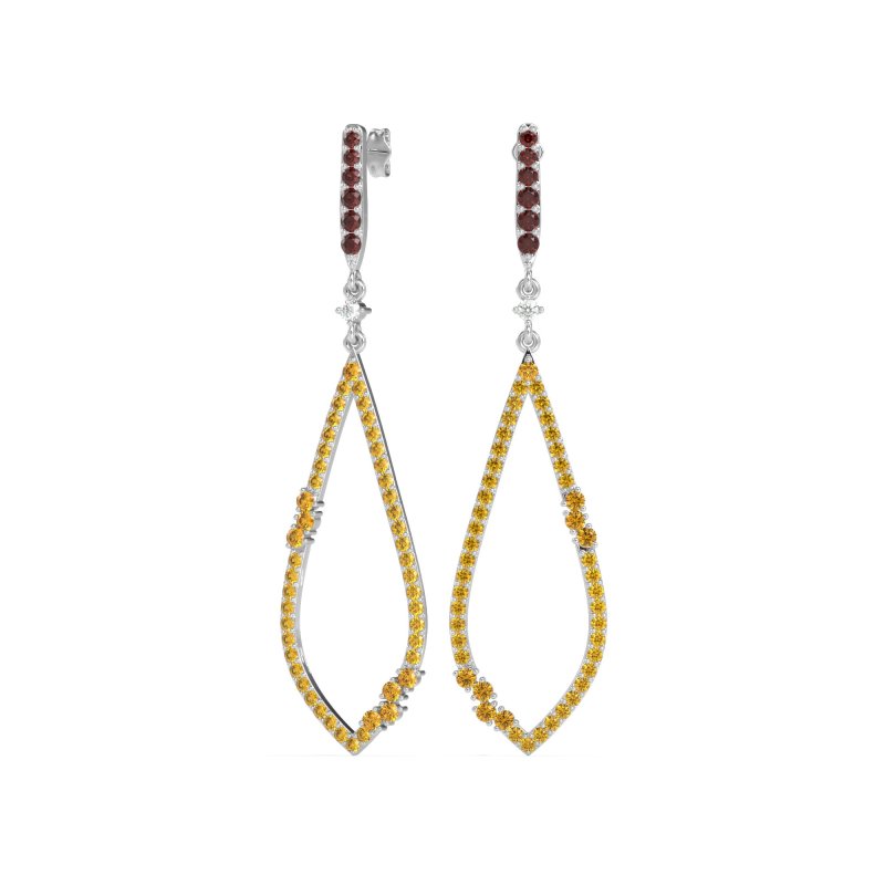 Pave Tear Drop Dangling Earrings