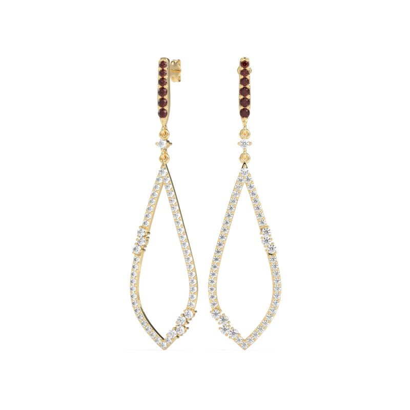 Pave Tear Drop Dangling Earrings