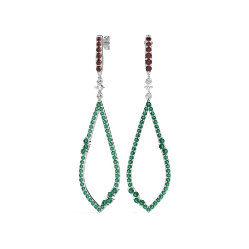 Pave Tear Drop Dangling Earrings