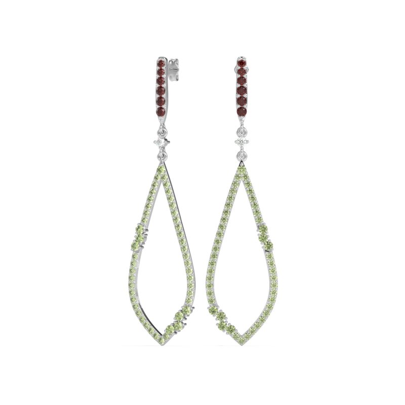 Pave Tear Drop Dangling Earrings