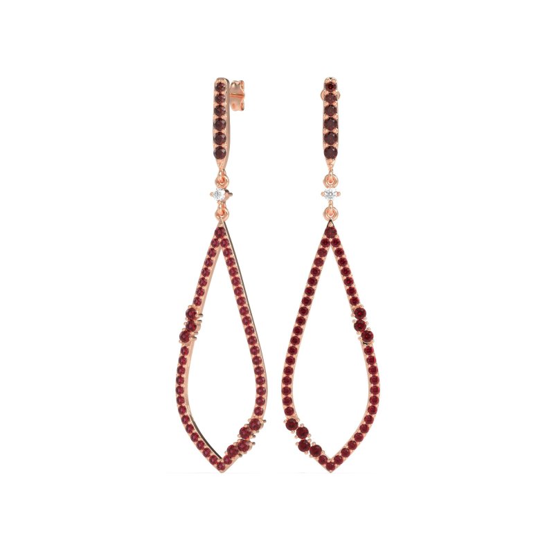 Pave Tear Drop Dangling Earrings