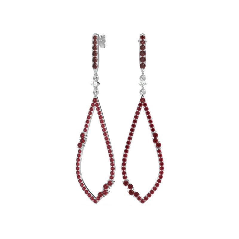 Pave Tear Drop Dangling Earrings
