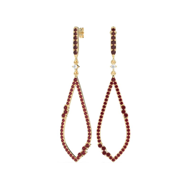 Pave Tear Drop Dangling Earrings