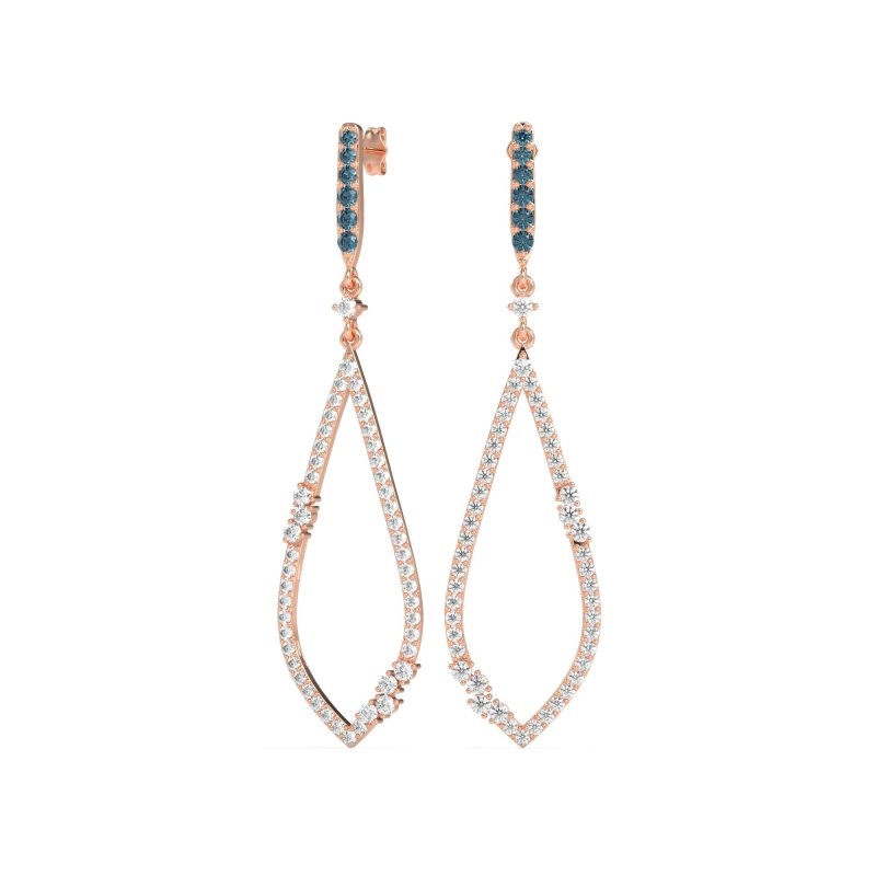 Pave Tear Drop Dangling Earrings
