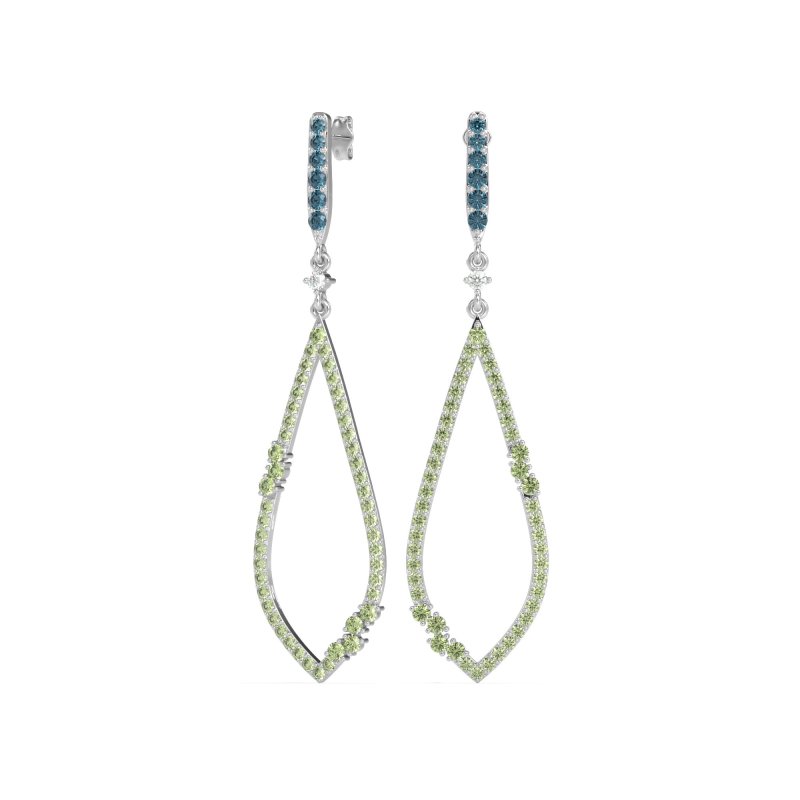 Pave Tear Drop Dangling Earrings