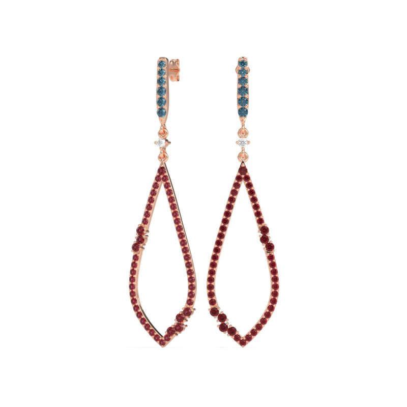 Pave Tear Drop Dangling Earrings