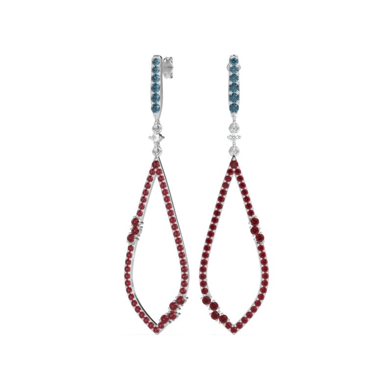 Pave Tear Drop Dangling Earrings