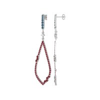Pave Tear Drop Dangling Earrings