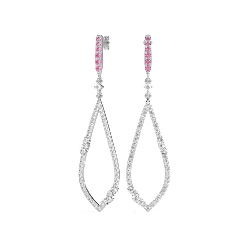Pave Tear Drop Dangling Earrings