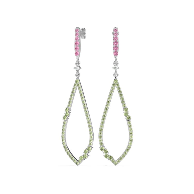 Pave Tear Drop Dangling Earrings