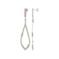 Pave Tear Drop Dangling Earrings